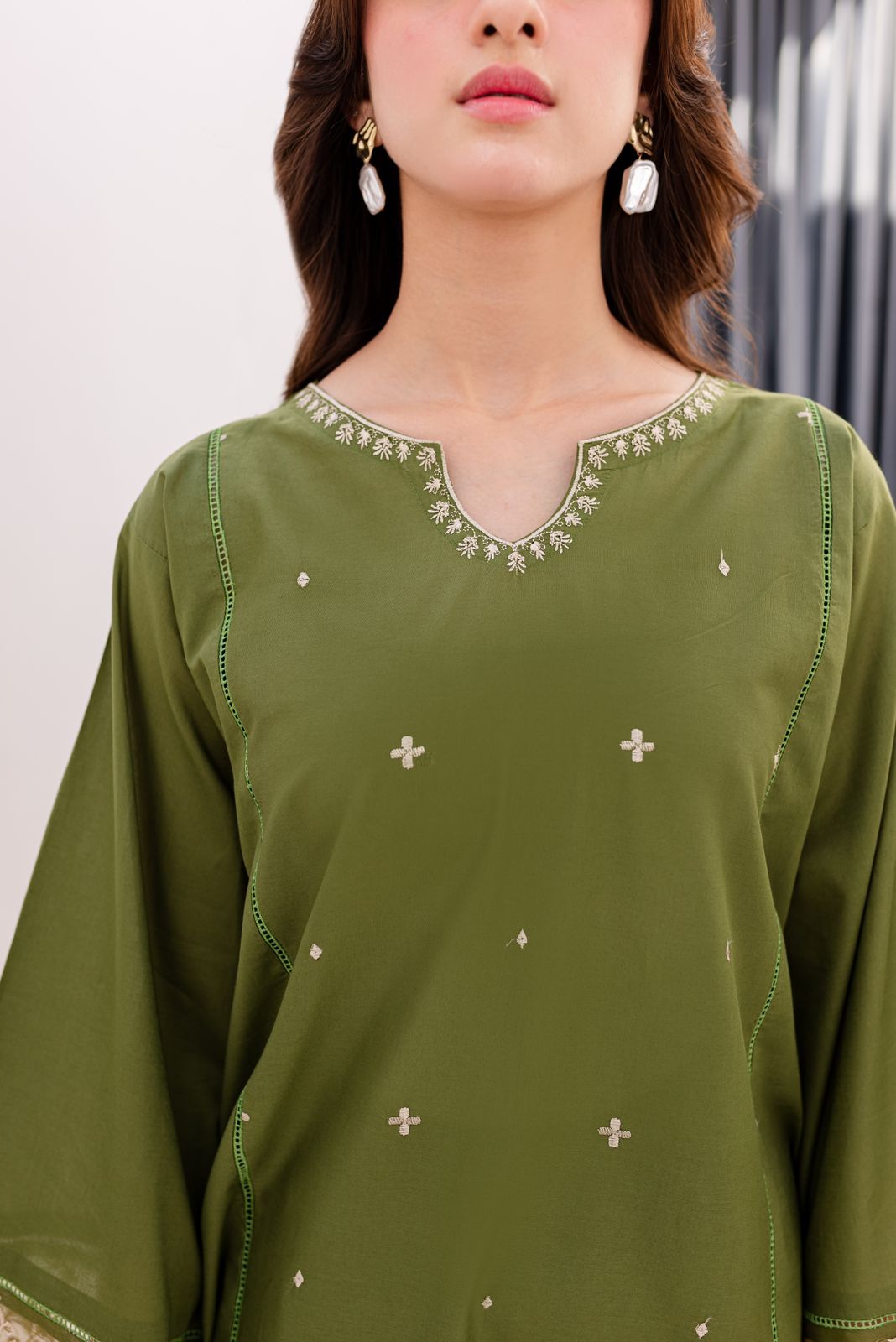 OLIVE GREEN-2PC (Shirt and Trouser)