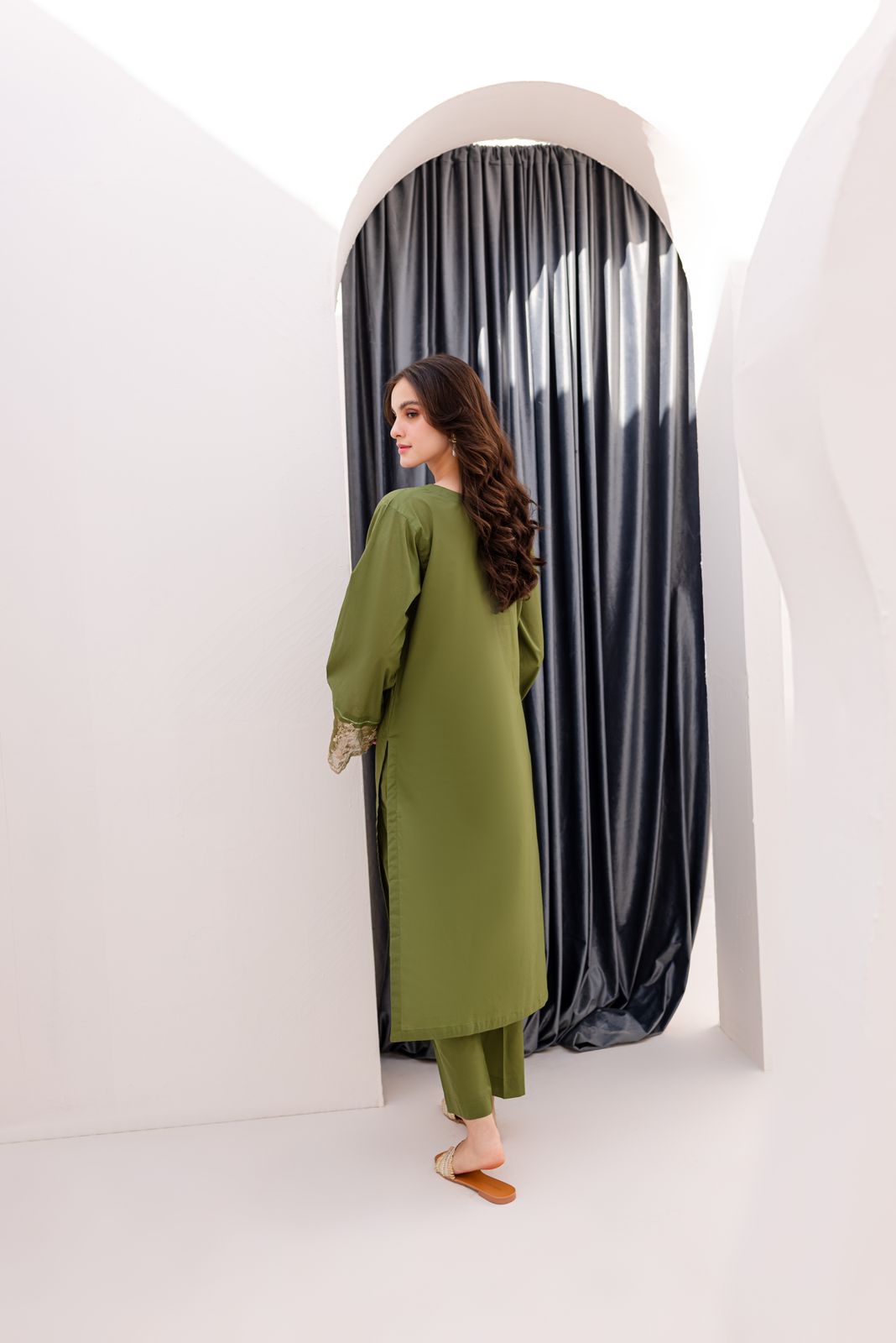OLIVE GREEN-2PC (Shirt and Trouser)