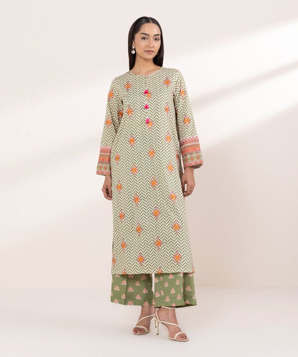 Zari Garden – Cotton Silk 2-Piece Embroidered set