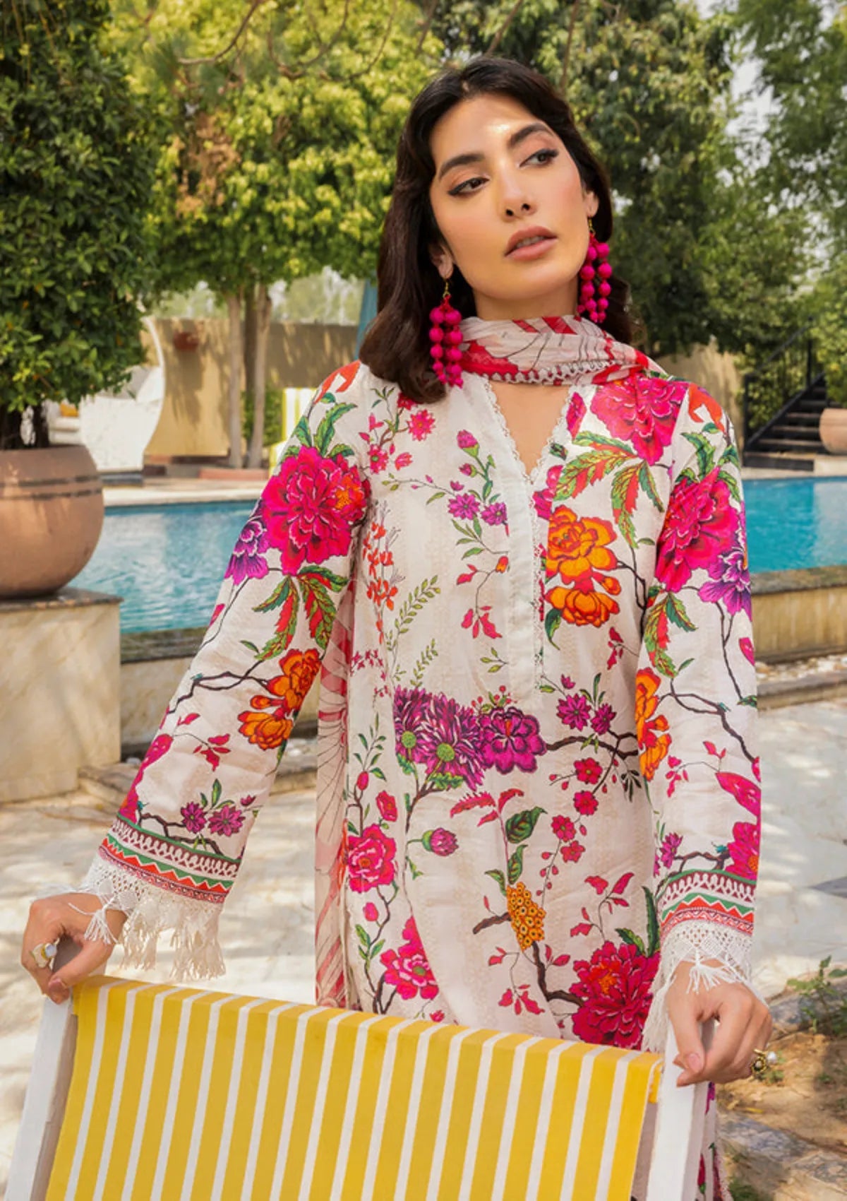 SPLATTER WHITE-Printed 3 piece