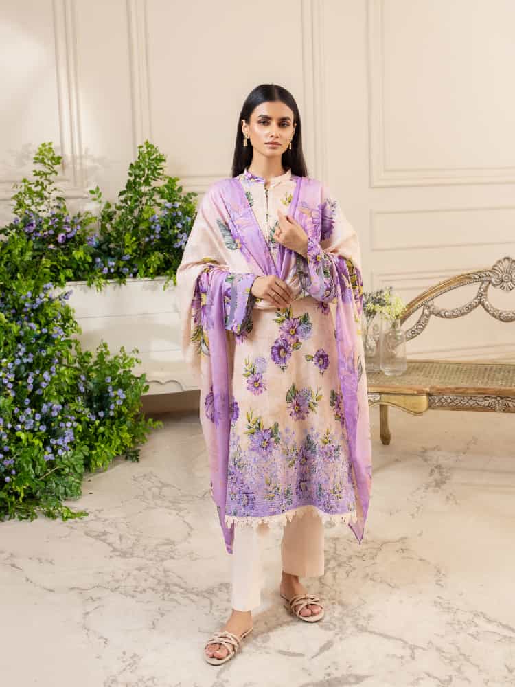 PASTEL FLOWERS-Printed 3 piece