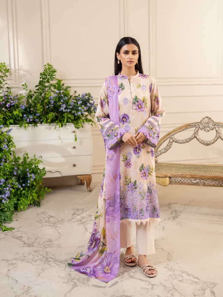 PASTEL FLOWERS-Printed 3 piece