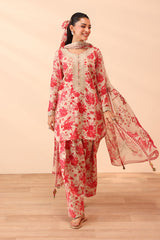 Almond -Printed 3 piece