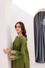 OLIVE GREEN-2PC (Shirt and Trouser)