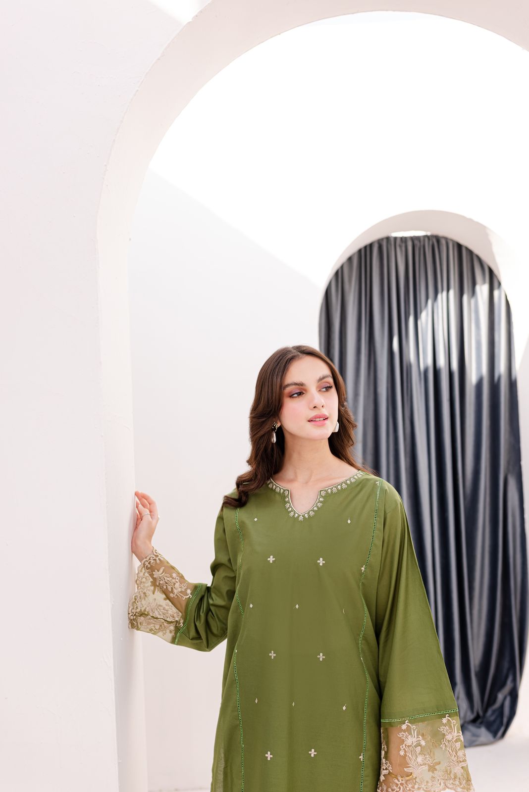 OLIVE GREEN-2PC (Shirt and Trouser)