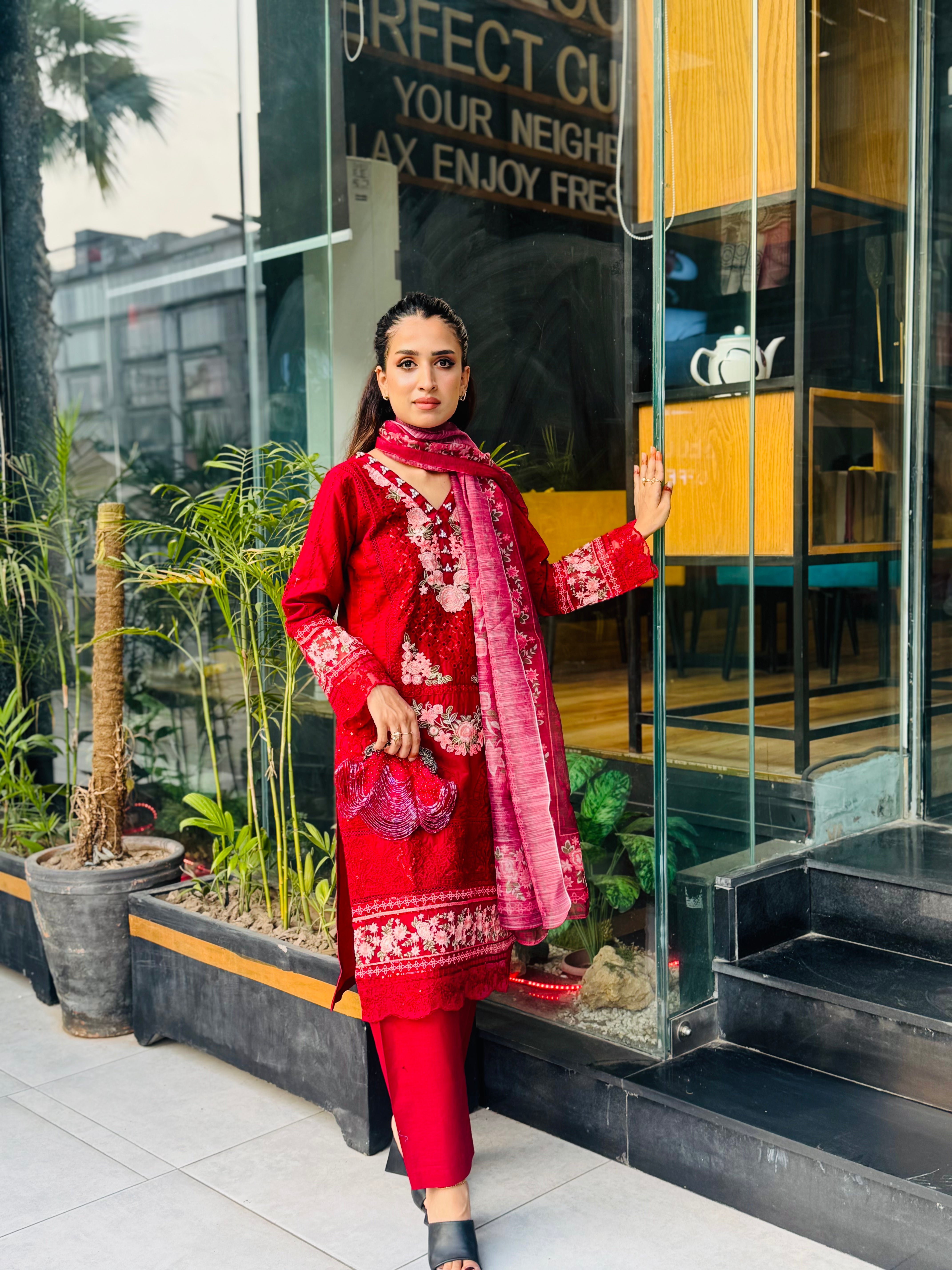 Style Spiral-3PC Shirt , Dupatta & Trouser)