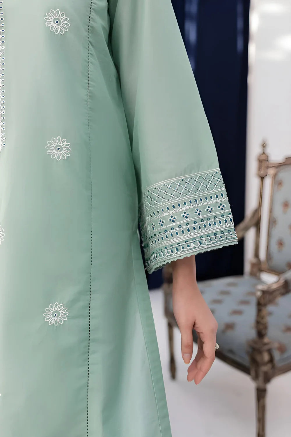 Teal Reverie – 2-Piece Embroidered Cotton Set
