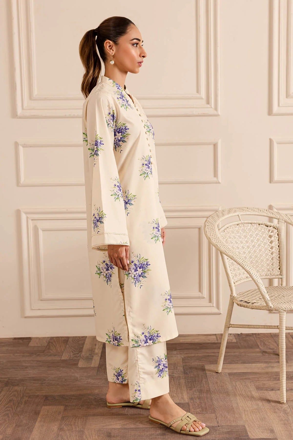 Lilac Bloom – 2 Piece Silk Printed Set