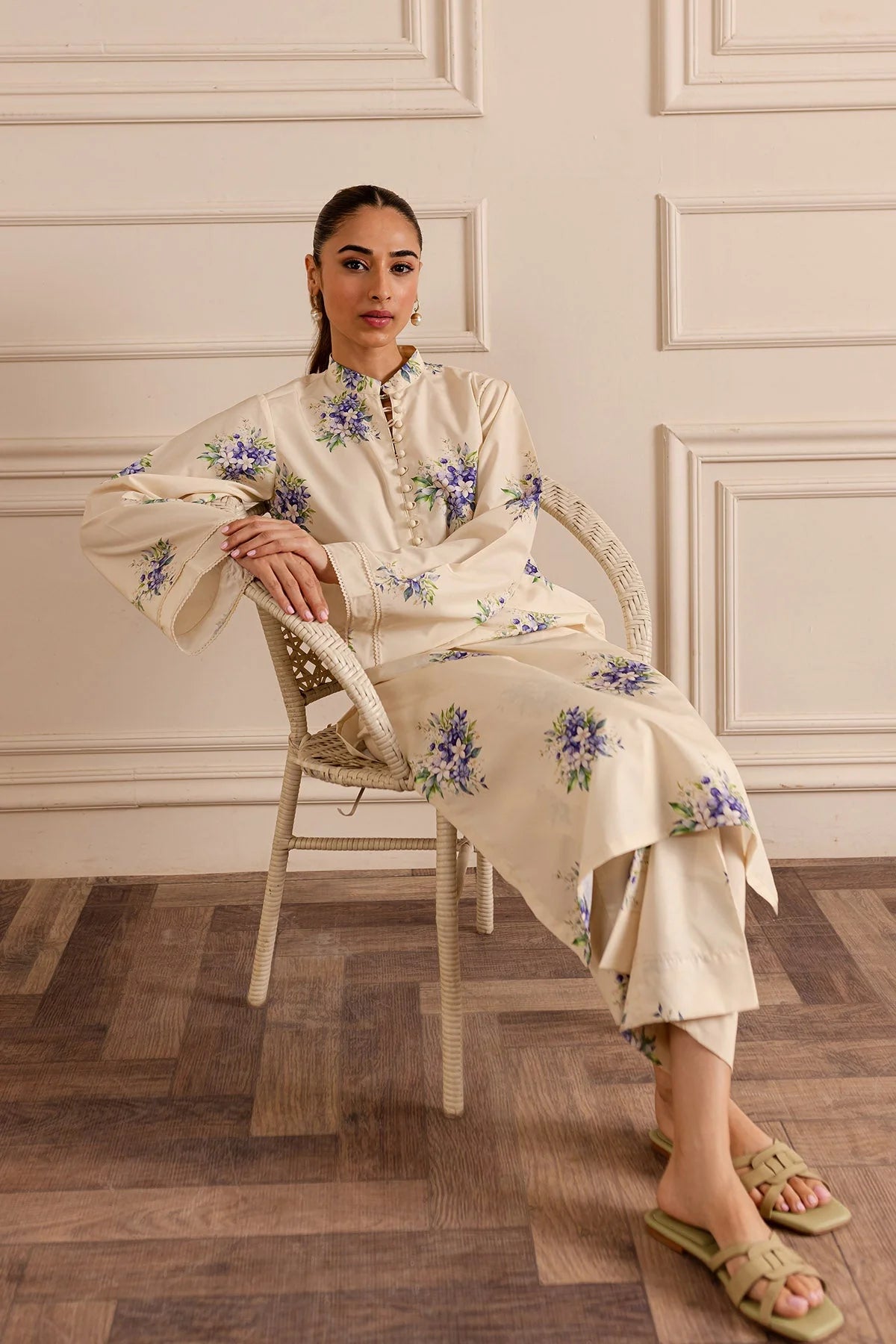 Lilac Bloom – 2 Piece Silk Printed Set