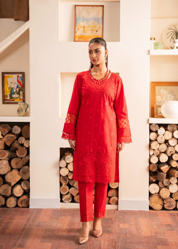 Deep Red -2PC (Shirt and Trouser)