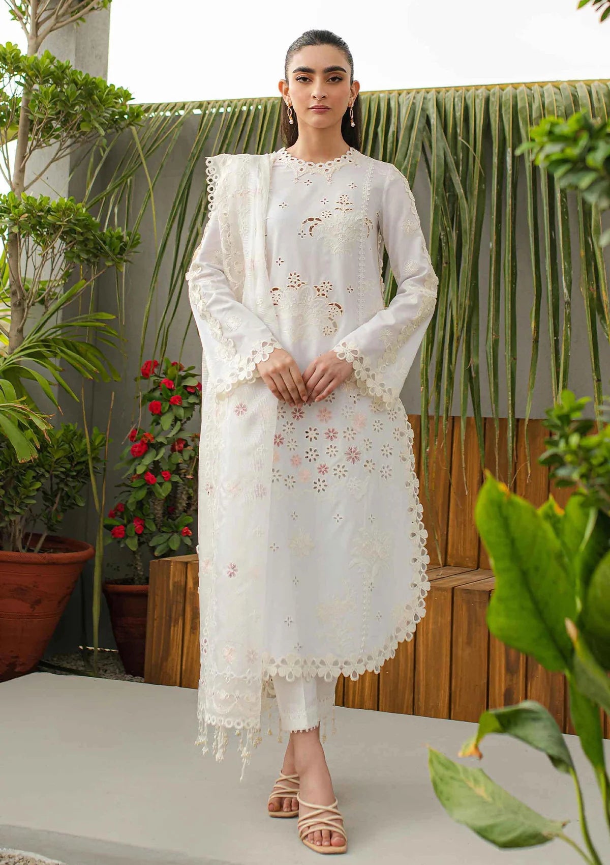 Ivory Lattice  -2PC (Shirt and Trouser)