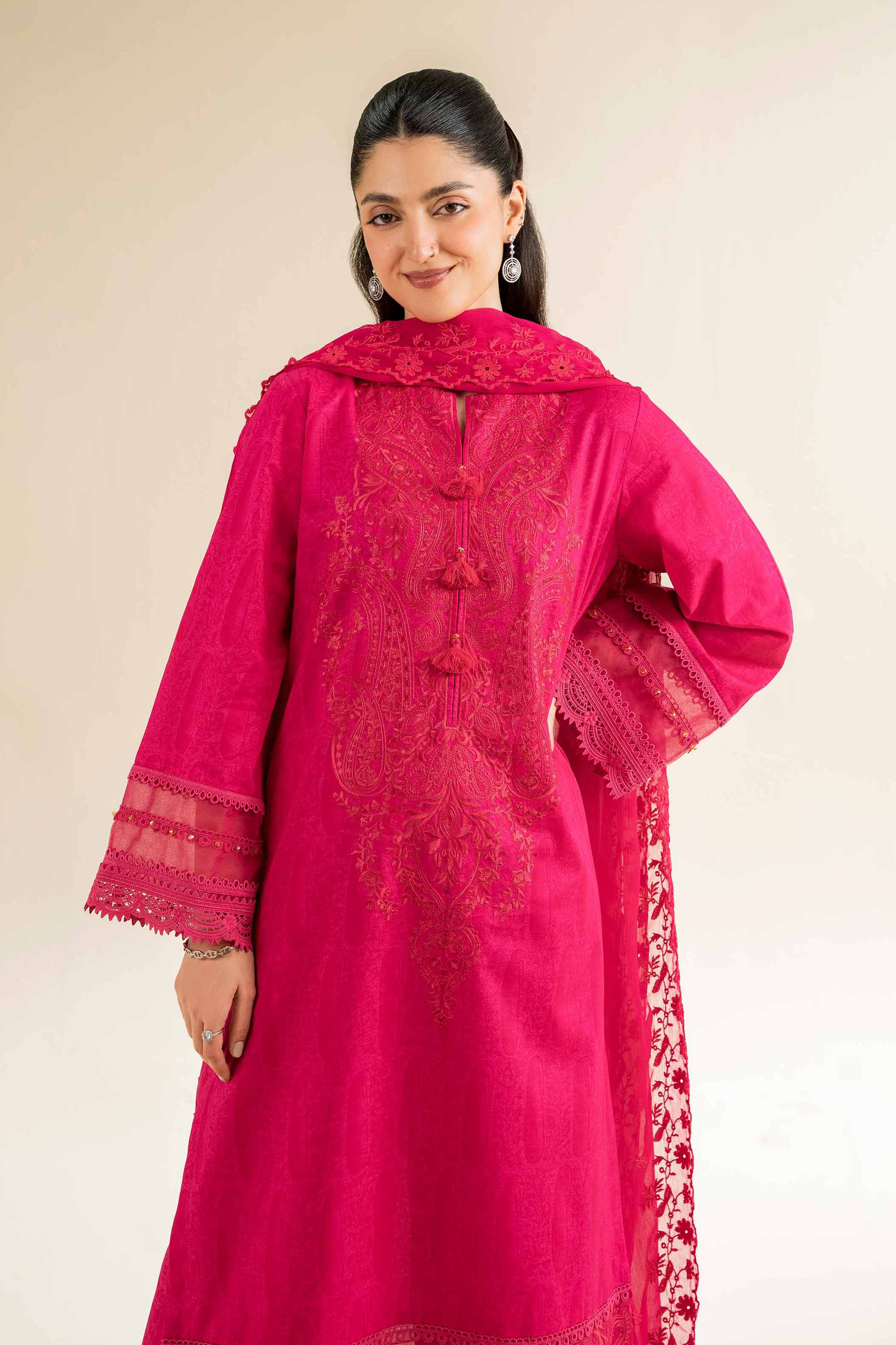 Fuchsia Pink  -2PC (Shirt and Trouser)
