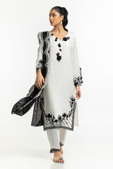 Ivory eclipse 3-PC (EMBROIDERED LAWN SUIT)