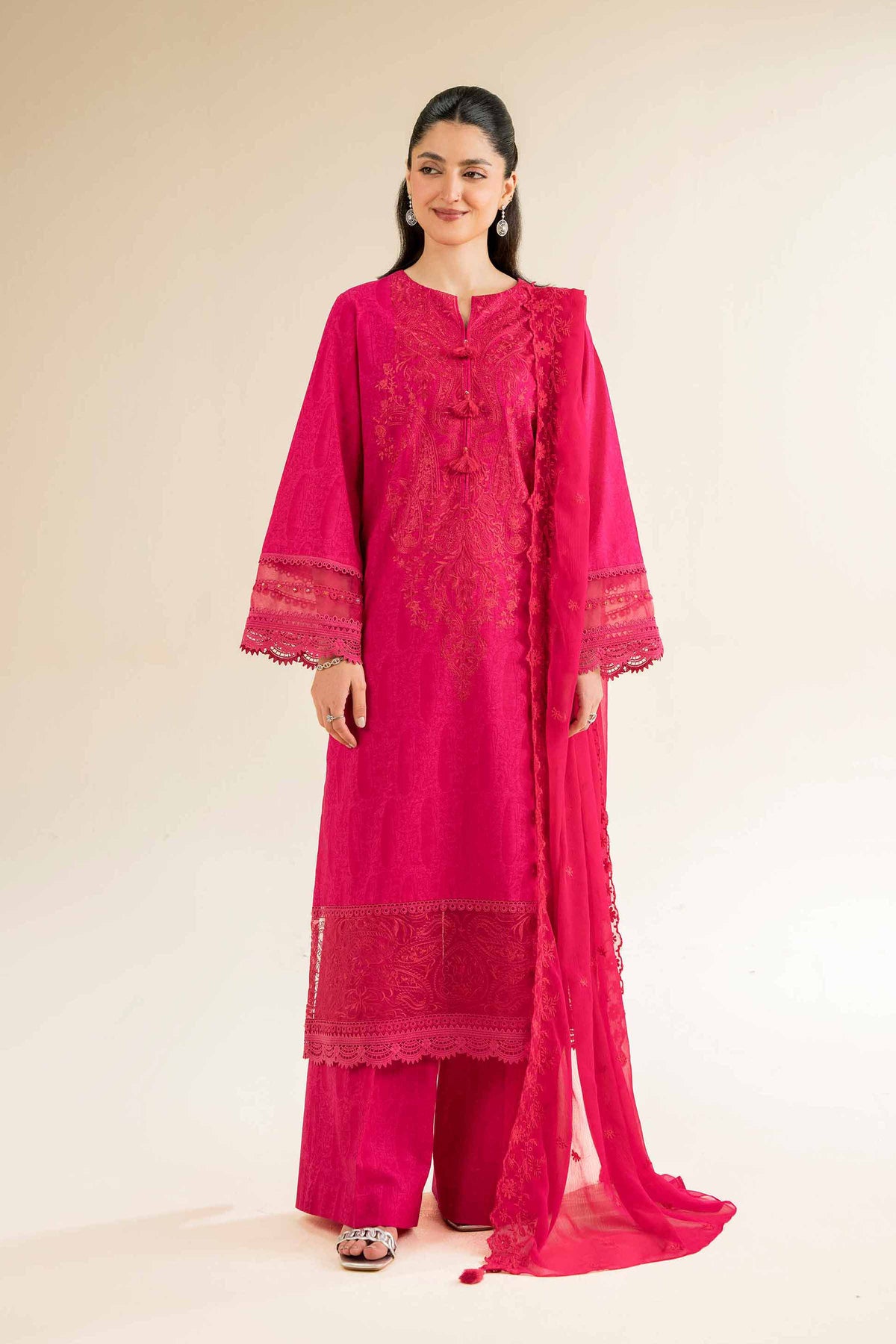 Fuchsia Pink  -2PC (Shirt and Trouser)